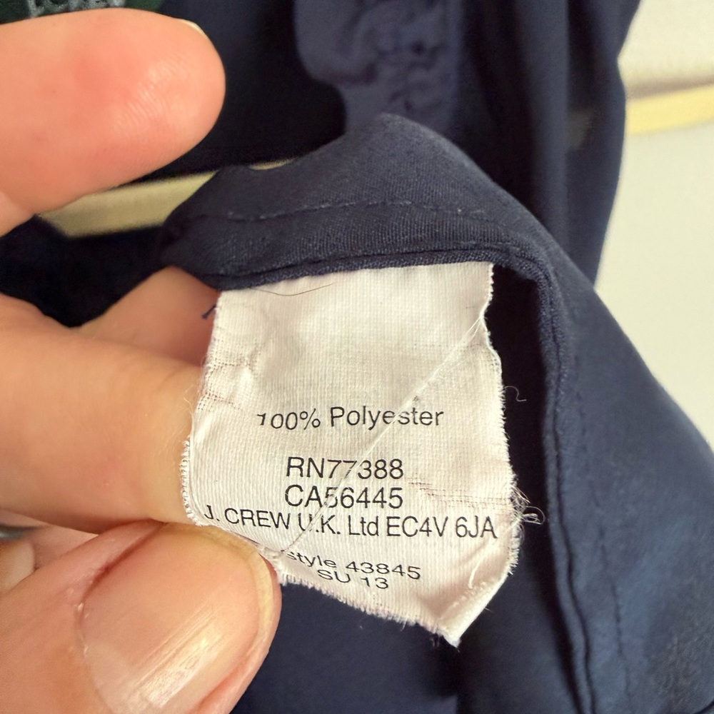 J. Crew Navy Ruffle Neck Sleeveless Camisole - Picture 4 of 4